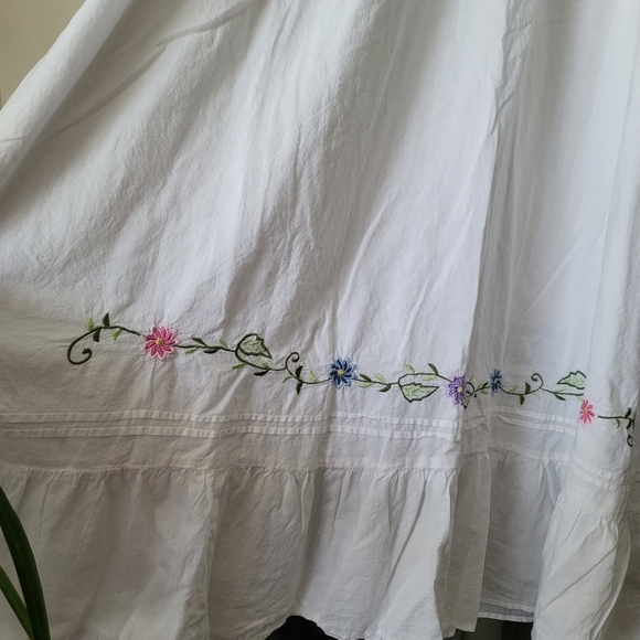 Goald Coast 100% Cotton Embroidered Prairie Dress White XL - Picture 6 of 9